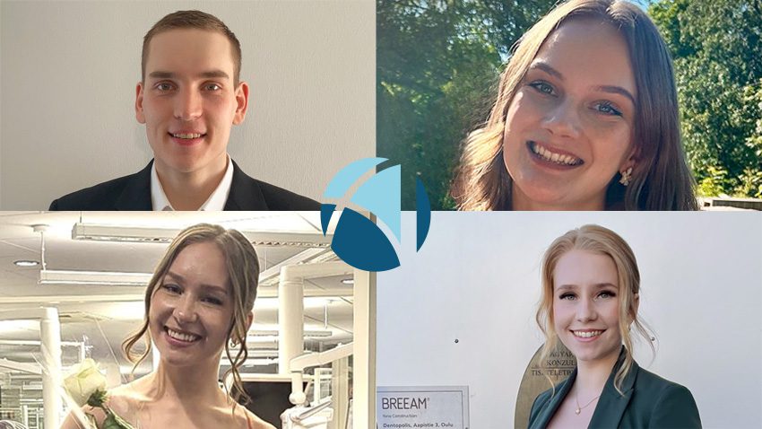 Vuoden opiskelija -palkinnot 2025: Nooa Heinonen, Henna Wahlman, Annika Hartikainen ja Essi Kiviaho