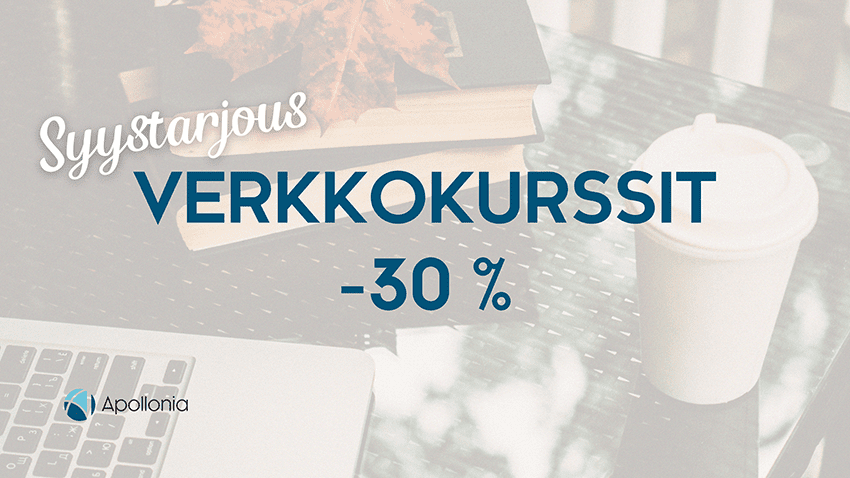 Verkkokurssien syystarjous Apollonian jäsneille