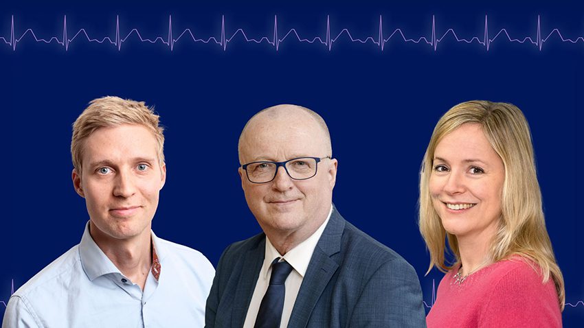 Kuvassa Jani Tikkanen, Jorma Komulainen ja Silja Kosola.