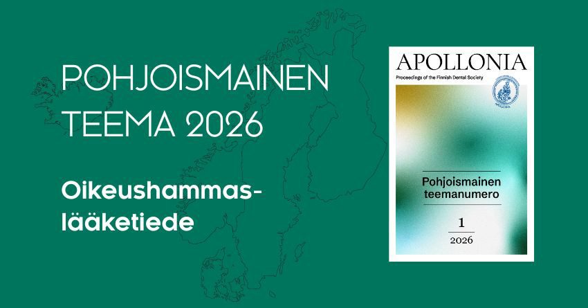 Pohjoismainen teema 2026 osa 2. Kuvassa teemanumeron kansi ja teksti tummanvihreällä taustalla.